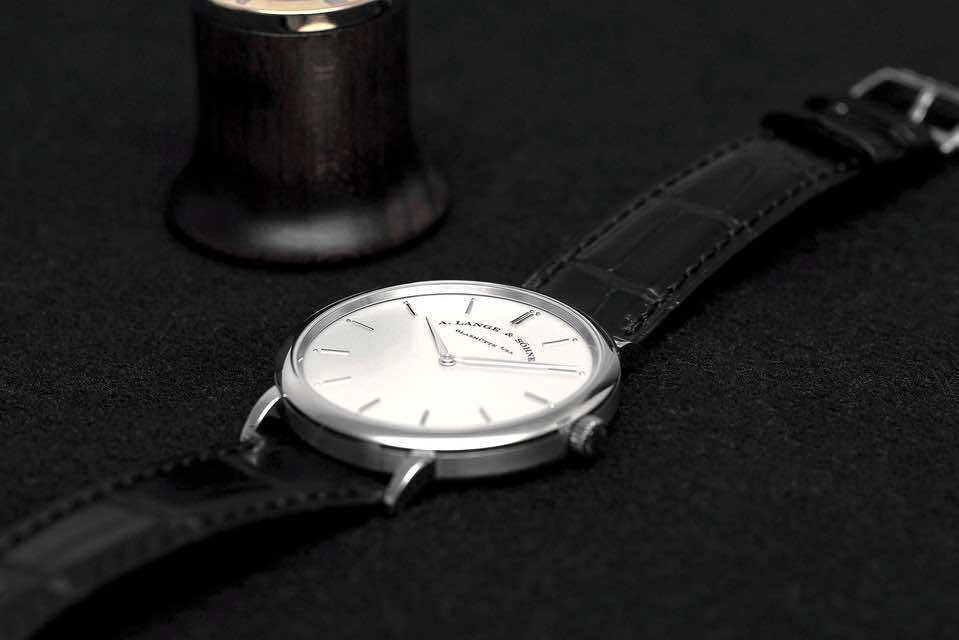 Saxonia Thin Uhren mit weißem Zifferblatt