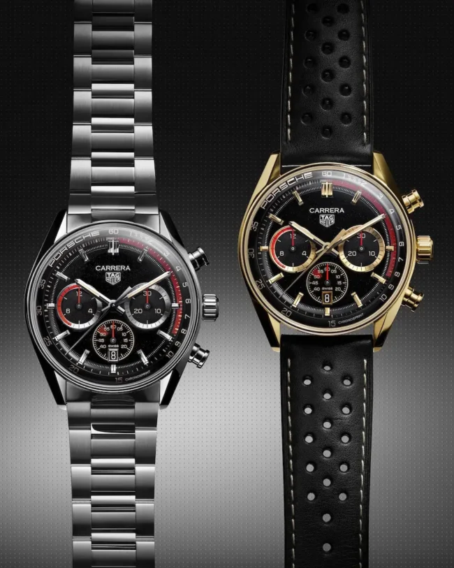 TAG Heuer Carrera Chronosprint x Porsche Rallye acciaio e oro